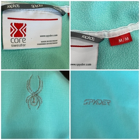 Spyder Core teal mint green medium zippered jacket ski wear layer snow - Picture 4 of 16